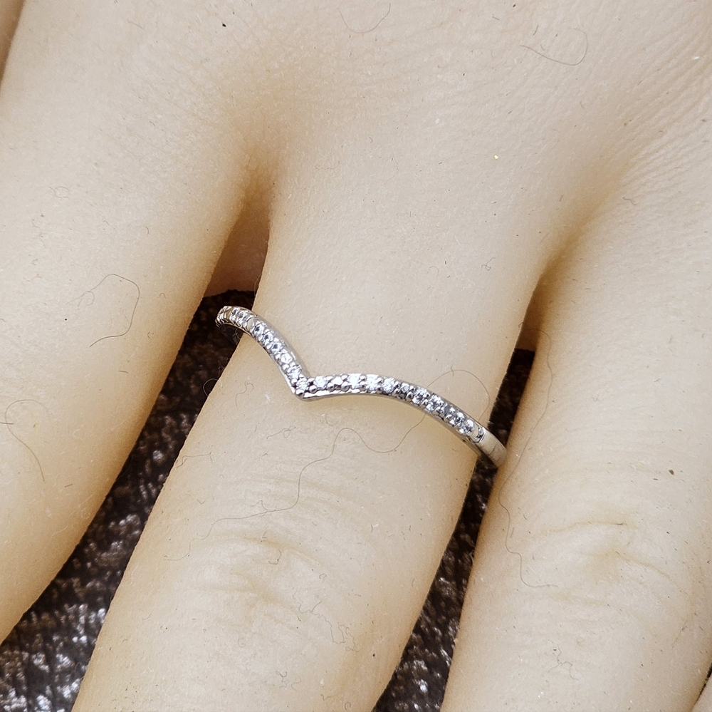 Brilliance Fine Jewelry sterling silver CZ stackable ring.
